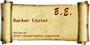 Backer Eszter névjegykártya