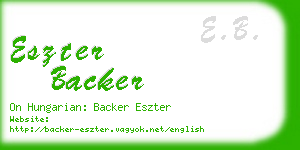 eszter backer business card